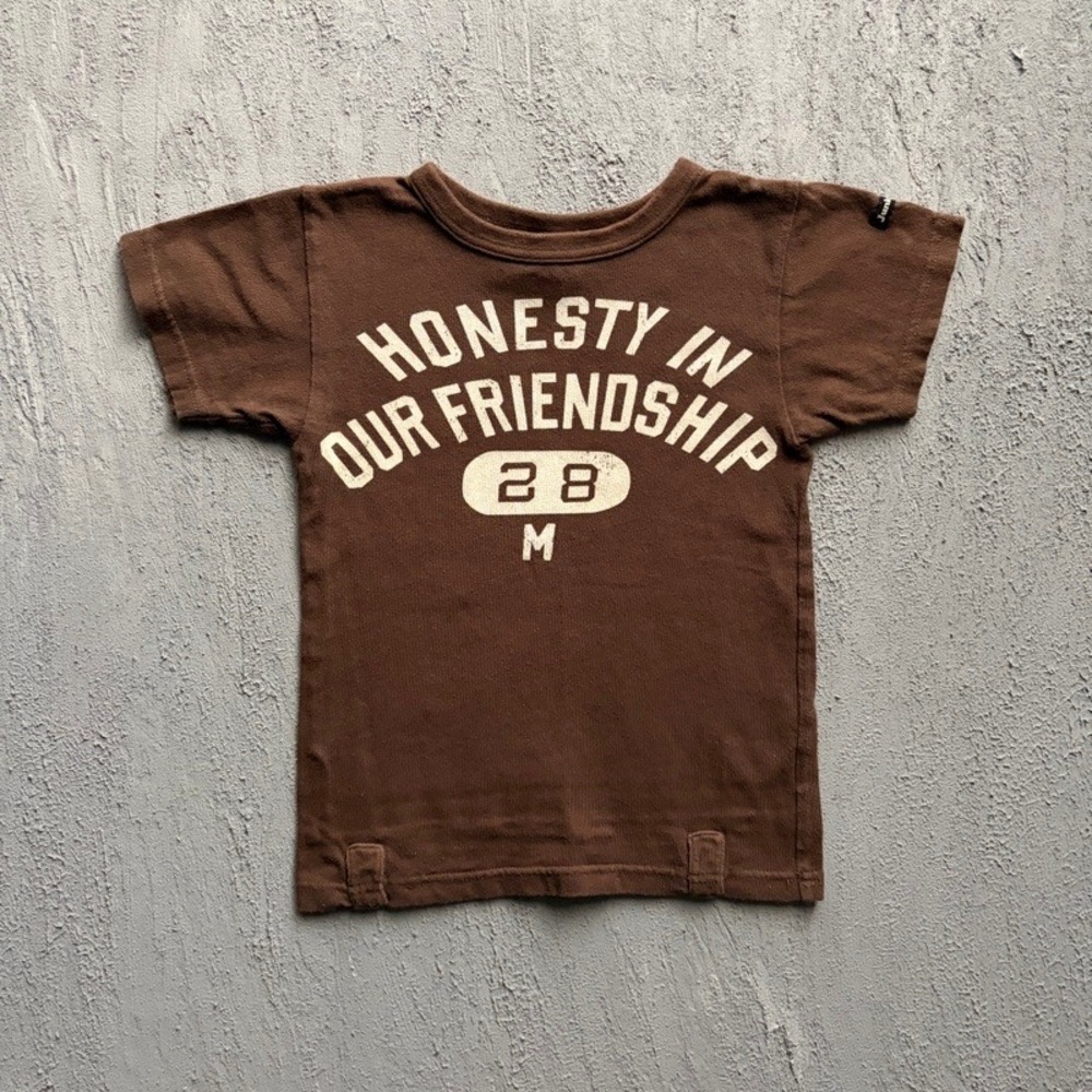 Junk Store T Shirt Size Medium 130CM Brown Friendship Japan Baby Tee